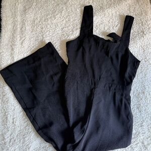 Madewell Apron Bow Back Jumpsuit in Black size 6